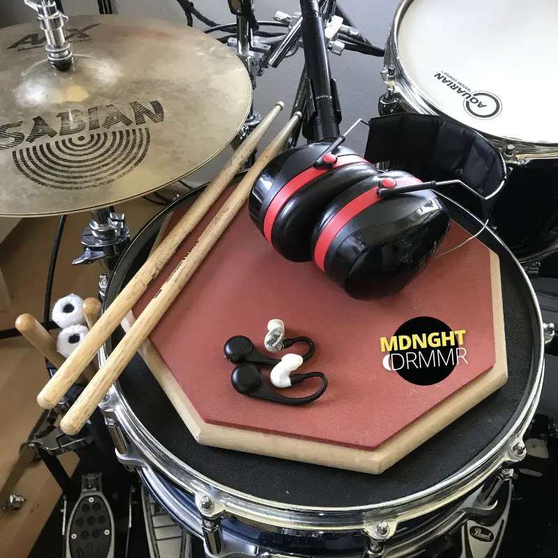 Useful products which help listening to music while playing drums